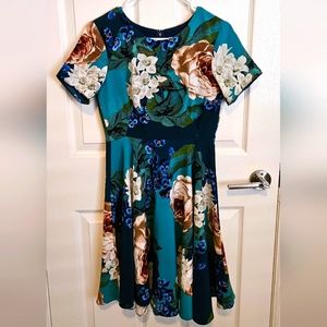 Anthropologie | coreylynncalter dress | Turqouise with large flowers